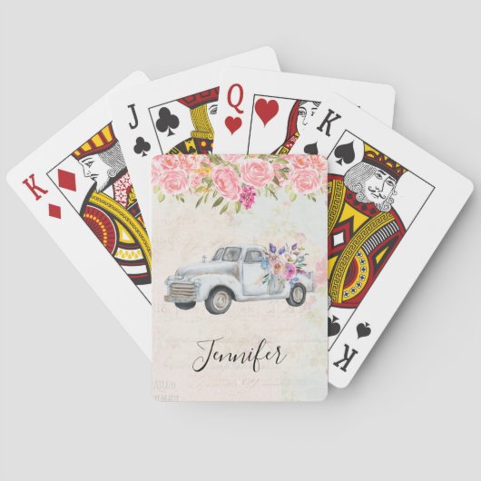 ophaalwagen Rustige Waterverf Pokerkaarten (Achterkant)