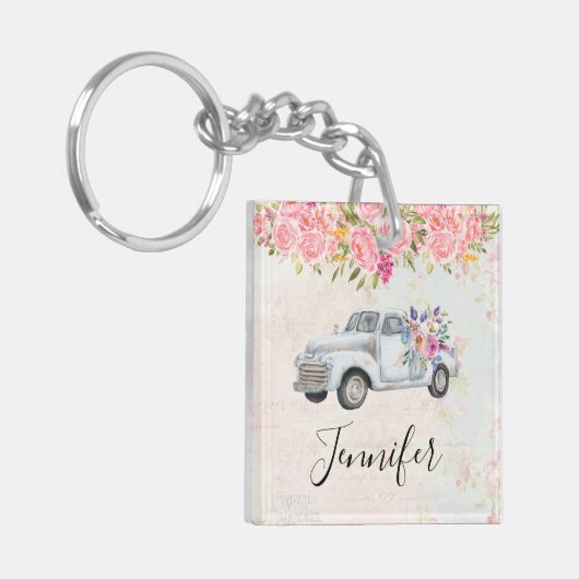  ophaalwagen Rustige Waterverf Sleutelhanger (Voorkant Links)