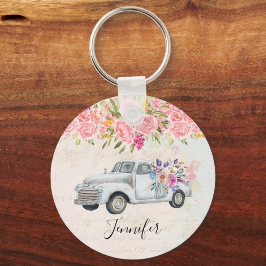 ophaalwagen Rustige Waterverf Sleutelhanger (Voorkant)