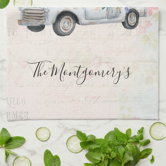  ophaalwagen Rustige Waterverf Theedoek (Gevouwen)