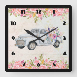  ophaalwagen Rustige Waterverf Vierkante Klok