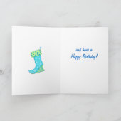 Ophalen Heels Happy Birthday Snowflake Stocking Feestdagen Kaart (Binnen)