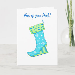 Ophalen Heels Happy Birthday Snowflake Stocking Feestdagen Kaart