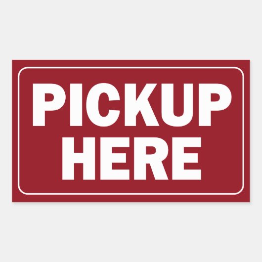 Ophalen Hier tekenen voor restaurant of bedrijf Rechthoekige Sticker (Voorkant)