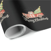 Ophalingstruck Rode Buffalo Plaid Prettig Kerstfee Cadeaupapier (Rol Hoek)