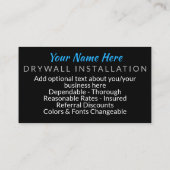 Ophangen. Drywall Sheetrock Plaster Business Visitekaartje (Achterkant)