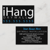 Ophangen. Drywall Sheetrock Plaster Business Visitekaartje (Voorkant / Achterkant)