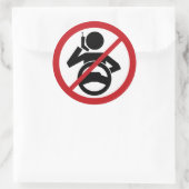 Ophangen en station ronde sticker (Tas)