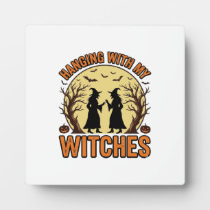 Ophangen Met Mijn Heksen Oude Halloween-ontwerp_1 Fotoplaat