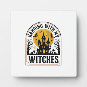 Ophangen Met Mijn Heksen Oude Halloween-ontwerp_1 Fotoplaat