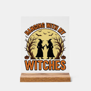 Ophangen Met Mijn Heksen Vintage Halloween Ontwerp Acryl Bord