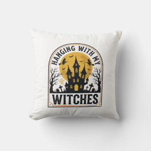 Ophangen Met Mijn Heksen Vintage Halloween-ontwerp Kussen