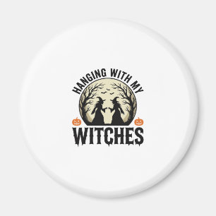 Ophangen Met Mijn Heksen Vintage Halloween-ontwerp Magneet