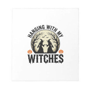 Ophangen Met Mijn Heksen Vintage Halloween-ontwerp Notitieblok