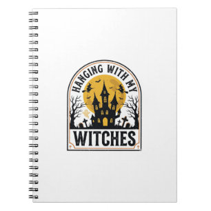Ophangen Met Mijn Heksen Vintage Halloween-ontwerp Notitieboek