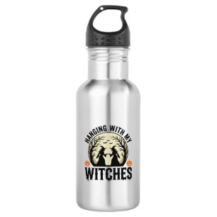 Ophangen Met Mijn Heksen Vintage Halloween-ontwerp Waterfles