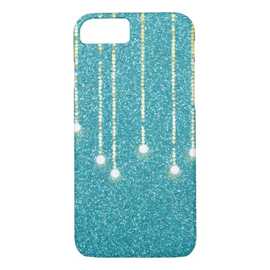 ophanging light van blauwgroen glitter Case-Mate iPhone case (Achterkant)