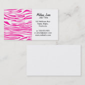 Ophef roze Zebra strips Visitekaartje (Voorkant / Achterkant)