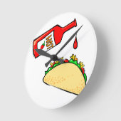 Ophef van hete saus in taco ronde klok (Hoek)