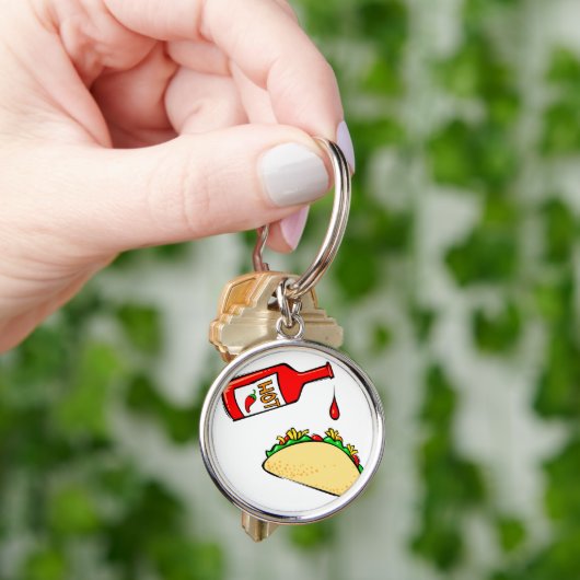 Ophef van hete saus in taco sleutelhanger (Hand)