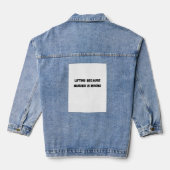 Opheffen omdat moord fout is denim jacket (Achterkant)