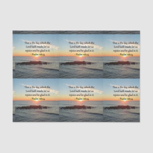 OPHEFFENDE PSALM 118:24 ZONSOPGANG FOTO ONTWERP TISSUEPAPIER (Voorkant)