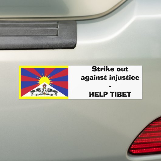 Opheffing tegen onrecht - HELP TIBET Bumpersticker (Op auto)