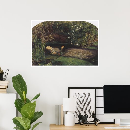 Ophelia, 1852, John Everett Millais Poster (Thuiskantoor)