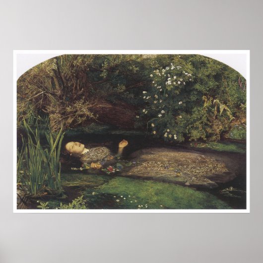 Ophelia, 1852, John Everett Millais Poster (Voorkant)