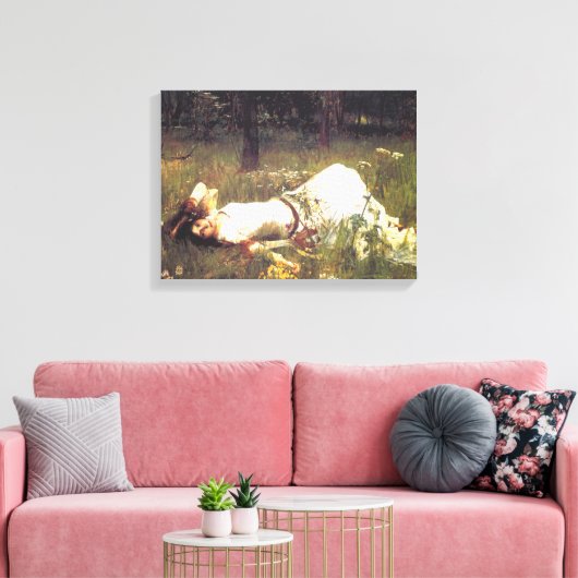 Ophelia 1889, ingediend door John William Waterhou Canvas Afdruk (Insitu (Woonkamer))