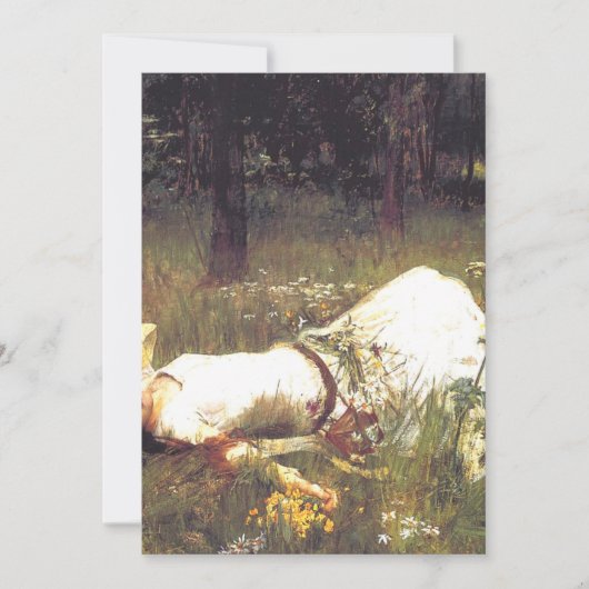 Ophelia 1889, ingediend door John William Waterhou Kaart (Voorkant)