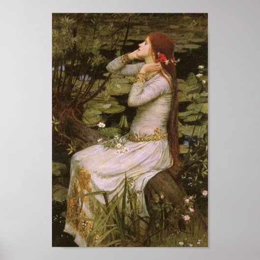 Ophelia (1894) door John William Waterhouse Poster (Voorkant)