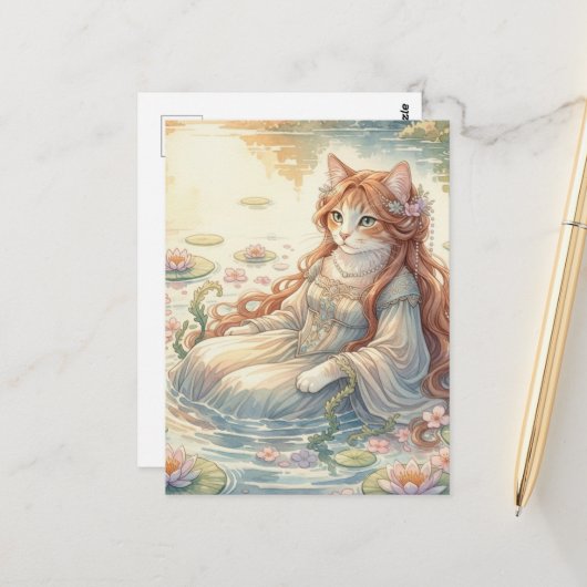 Ophelia als een kat briefkaart (Voorkant / Achterkant in situ)