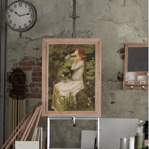 Ophelia bij de vijver door John William Waterhouse Poster