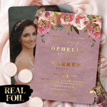 Ophelia Bloemige Cottagecore Foto Bruiloft Goud
