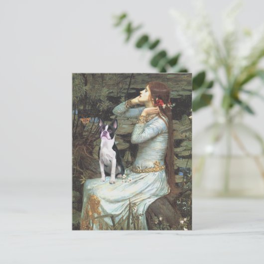 Ophelia & Boston Terrier Briefkaart (Staand voorkant)