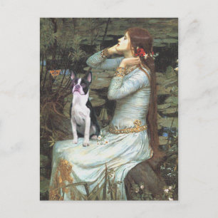 Ophelia & Boston Terrier Briefkaart