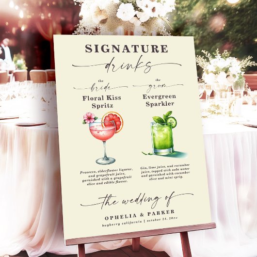 Ophelia Bruid & Bruidegom Signature Dranken Poster