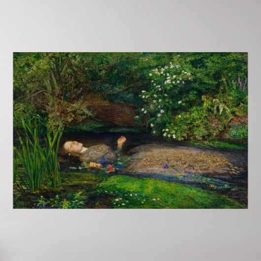 Ophelia by John Everett Millais Poster (Voorkant)