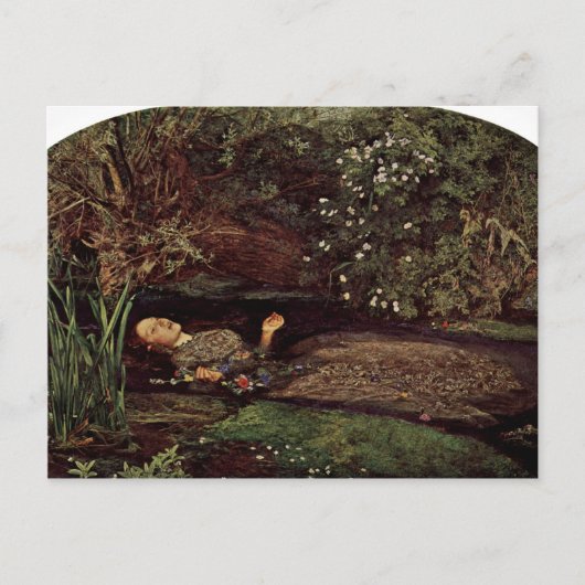 Ophelia by Millais, John Everett (beste kwaliteit) Briefkaart (Voorkant)