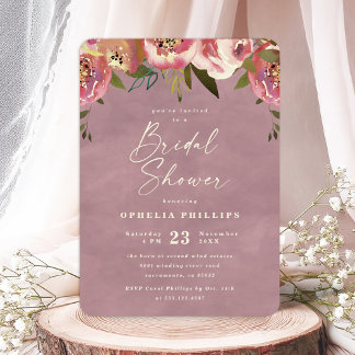 Ophelia Cottage Stof Roze Bloemige Bruiloft Borrel Kaart