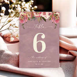 Ophelia Cottagecore Dusty Pink Floral Wedding Kaart