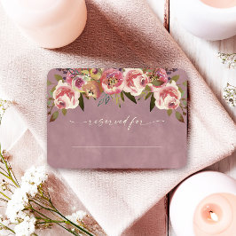 Ophelia Cottagecore Dusty Pink Floral Wedding Plaatskaartje