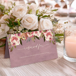Ophelia Cottagecore Dusty Pink Floral Wedding Plaatskaartje