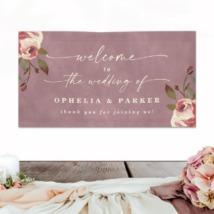 Ophelia Cottagecore Stof Roze Trouw Welkom Spandoek