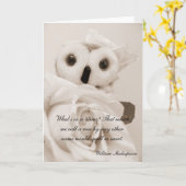 Ophelia - de Romantische Uil Kaart (Gele Bloem)