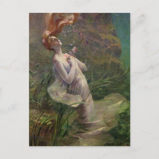 Ophelia die, 1895 verdrinkt briefkaart (Voorkant)