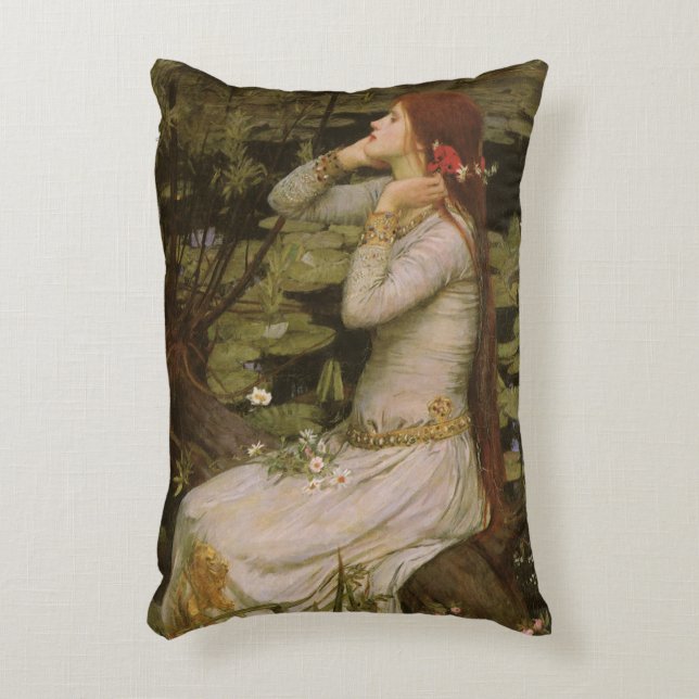 Ophelia door de Pond van John William Waterhouse Accent Kussen (Voorkant(Verticaal))
