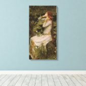 Ophelia door de Pond van John William Waterhouse Canvas Afdruk (Insitu (Houten vloer))