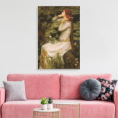 Ophelia door de Pond van John William Waterhouse Canvas Afdruk (Insitu (Woonkamer))